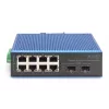 DIGITUS Industrial 8+2 portu ātrais Ethernet slēdzis 8 portu FE RJ45 2 GE SFP porti