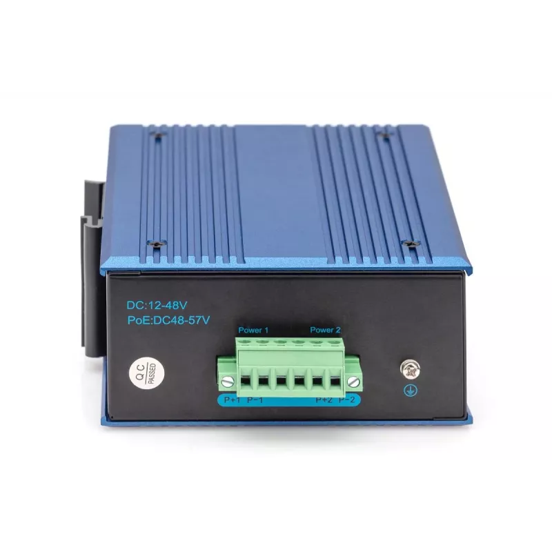 DIGITUS Industrial 4+2 portu Gigabit Ethernet PoE slēdzis, 4 porti GE PoE RJ45, 2 GE SFP porti