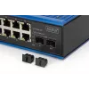 DIGITUS Industrial 8+2 portu Gigabit Ethernet PoE slēdzis 8 porti GE PoE RJ45 2 GE SFP porti