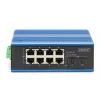 DIGITUS Industrial 8+2 portu Gigabit Ethernet PoE slēdzis 8 porti GE PoE RJ45 2 GE SFP porti