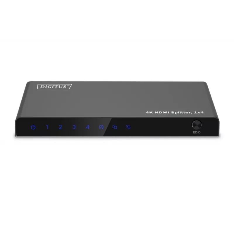 DIGITUS 1x4 HDMI sadalītājs. 4K/60Hz HDCP 2.3. EDID vadība