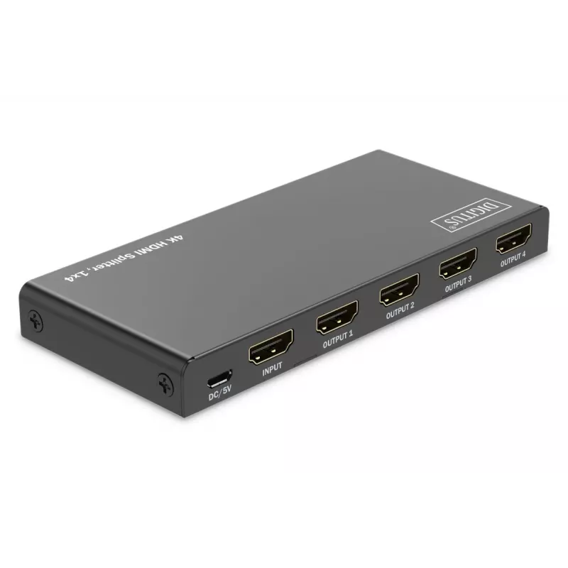 DIGITUS 1x4 HDMI sadalītājs. 4K/60Hz HDCP 2.3. EDID vadība