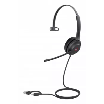 Yealink UH37 Mono Teams USB-C/A austiņas, vadu, 20 - 20000 Hz, birojam/zvanu centram, 96.5 g, austiņas, melnas