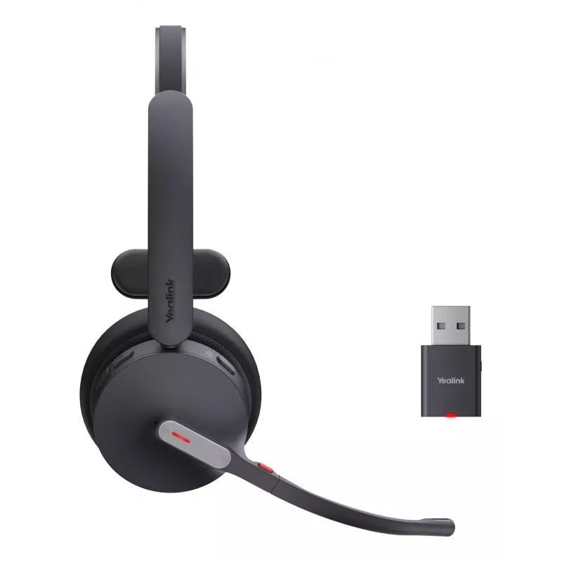 Yealink WH64 Hybrid Mono UC austiņas, bezvadu, galvas lente, birojs/zvanu centrs, Micro-USB, Bluetooth, melns