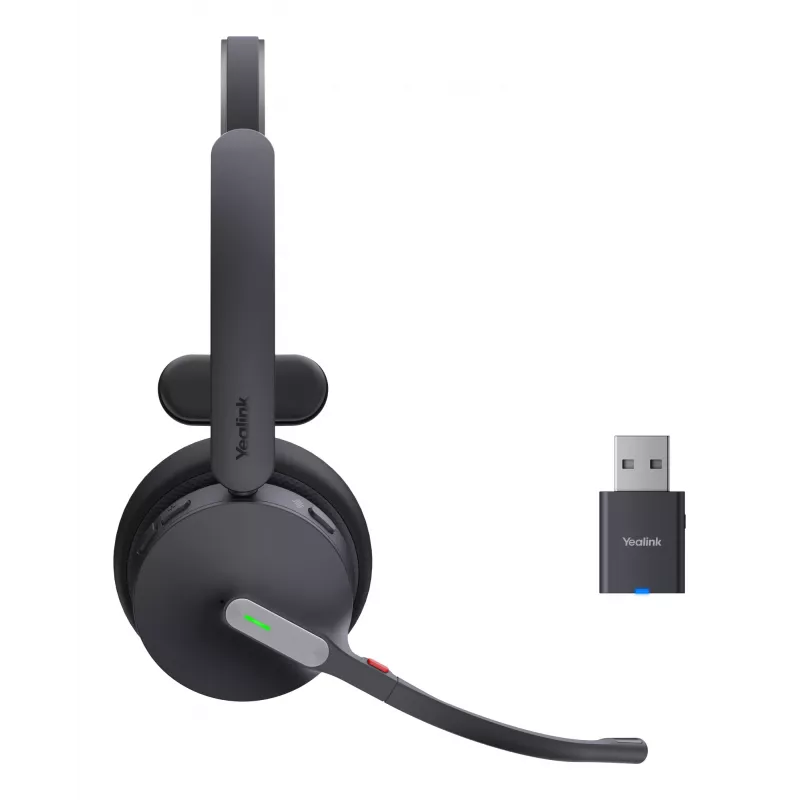 Yealink WH64 Hybrid Mono UC austiņas, bezvadu, galvas lente, birojs/zvanu centrs, Micro-USB, Bluetooth, melns