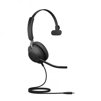 Jabra Evolve2 40 SE USB-C, UC Mono (ar pagarinājuma vadu)