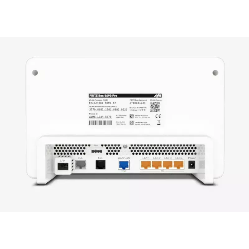 FRITZ!Box 5690 Pro bezvadu maršrutētājs Gigabit Ethernet Trīsjoslu (2.4 GHz / 5 GHz / 5 GHz) Balts