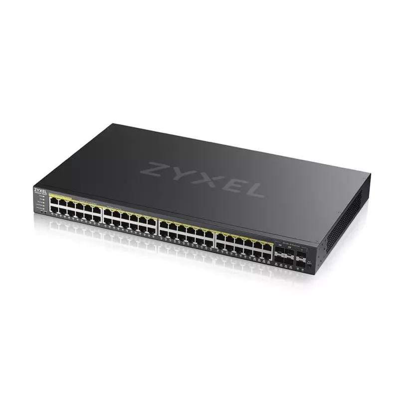 Zyxel GS2220-50HP-EU0101F tīkla komutators Pārvaldāms L2 Gigabit Ethernet (10/100/1000) Power over Ethernet (PoE) Melns