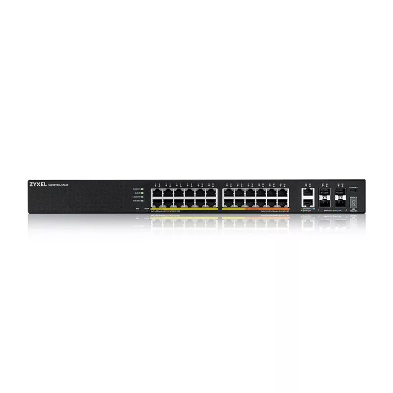 Zyxel XGS2220-30HP pārvaldīts L3 Gigabit Ethernet (10/100/1000) Power over Ethernet (PoE) melns