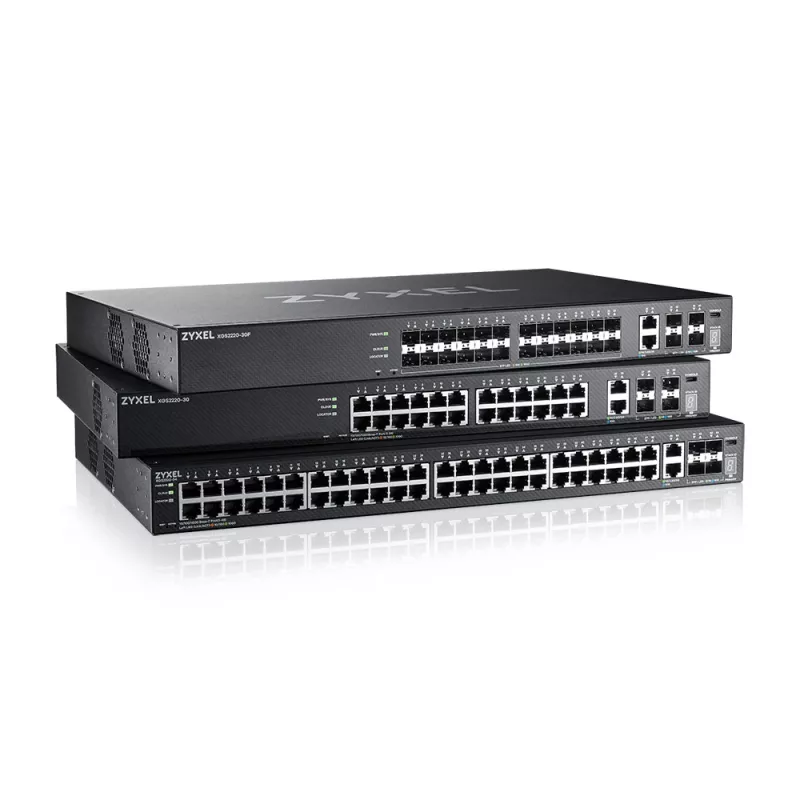 Zyxel XGS2220-30HP pārvaldīts L3 Gigabit Ethernet (10/100/1000) Power over Ethernet (PoE) melns