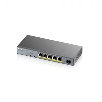 Zyxel GS1350-6HP-EU0101F tīkla slēdzis Pārvaldāms L2 Gigabit Ethernet (10/100/1000) Power over Ethernet (PoE) Pelēks