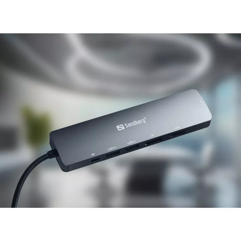 Sandberg USB-C 8K Display Dock USB 3.2 Gen 1 Type-C 100W Power Delivery