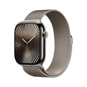 APPLE Watch Series 10 GPS + Cellular 46mm dabīgs titāna korpuss ar dabīgu Milanese cilpu - S/M