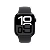 Viedpulkstenis Apple Watch Series 10 GPS 42mm Jet Black alumīnija korpuss ar Black Sport Siksniņu - S/M