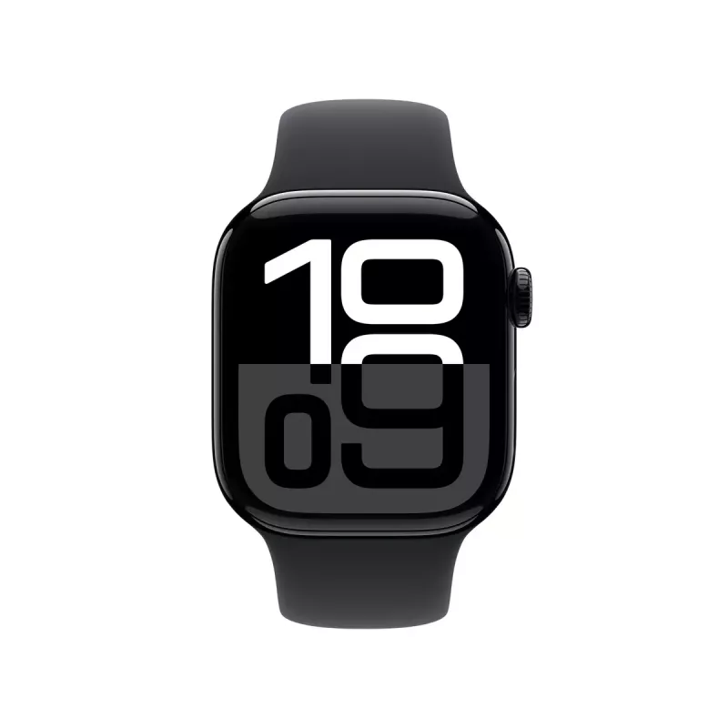 Viedpulkstenis Apple Watch Series 10 GPS 42mm Jet Black alumīnija korpuss ar Black Sport Siksniņu - S/M