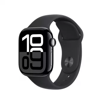 Viedpulkstenis Apple Watch Series 10 GPS 42mm Jet Black alumīnija korpuss ar Black Sport Siksniņu - S/M