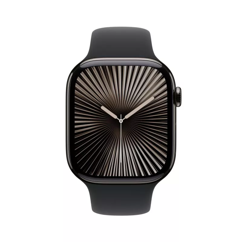 APPLE Watch Series 10 GPS + Cellular 46mm Slate Titanium korpuss ar Black Sport siksnu - M/L