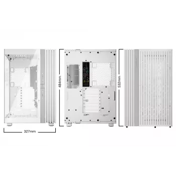 PC korpuss be quiet! LIGHT BASE 900 DX balta Full Tower — ATX/EATX atbalsts, stikla sāns, multi RGB, max GPU 495 mm, CPU dzesētāja augstums 190 mm