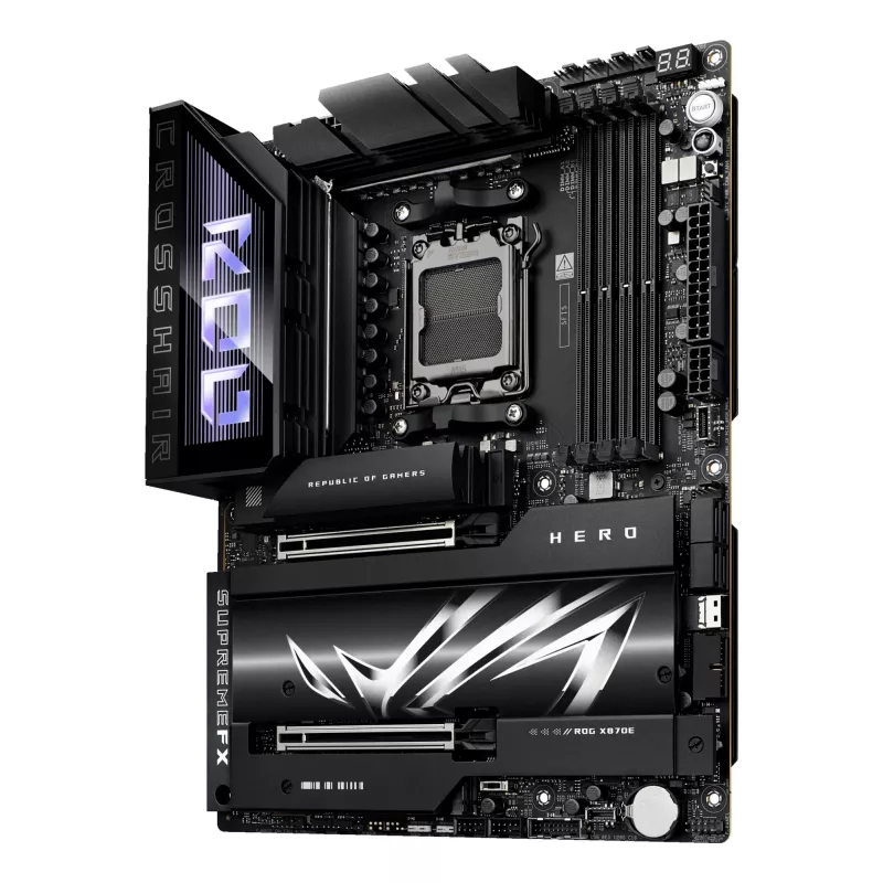Mātesplate ASUS ROG CROSSHAIR X870E HERO — AMD X870E, Socket AM5, ATX, 4× DDR5 DIMM, 192GB, Wi‑Fi 7, Bluetooth 5.4