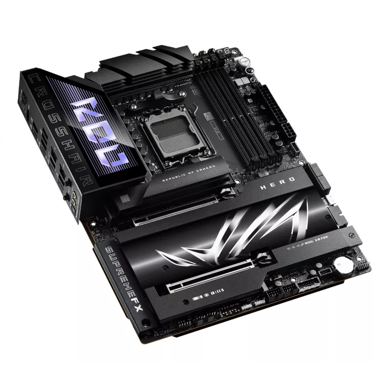 Mātesplate ASUS ROG CROSSHAIR X870E HERO — AMD X870E, Socket AM5, ATX, 4× DDR5 DIMM, 192GB, Wi‑Fi 7, Bluetooth 5.4