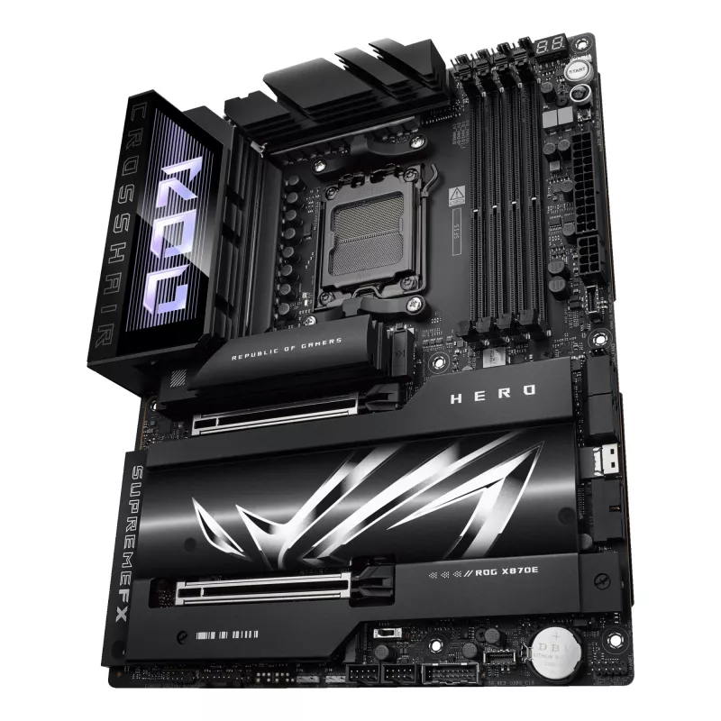 Mātesplate ASUS ROG CROSSHAIR X870E HERO — AMD X870E, Socket AM5, ATX, 4× DDR5 DIMM, 192GB, Wi‑Fi 7, Bluetooth 5.4