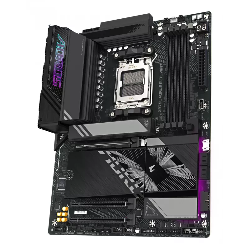 Mātesplate GIGABYTE X870E AORUS ELITE WIFI7 ATX, AMD X870E, Socket AM5, DDR5, 4x DIMM, Wi‑Fi 7, 2.5Gb LAN