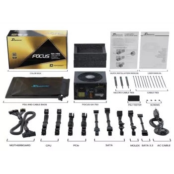 SEASONIC Focus Gx barošanas bloks 750 W 20+4 kontaktu ATX ATX melns