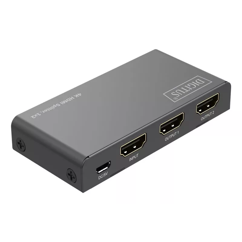 DIGITUS 1x2 HDMI sadalītājs 4K/60Hz HDCP 2.2 EDID vadība