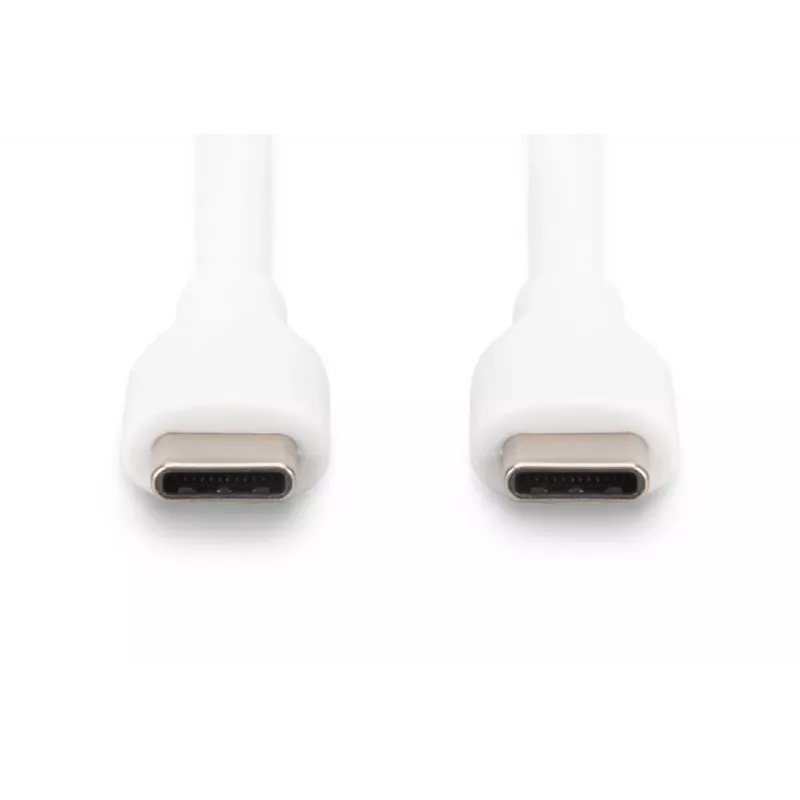DIGITUS USB-C silikona uzlādes kabelis USB-C - USB-C USB 2.0 60W - 2m Balts