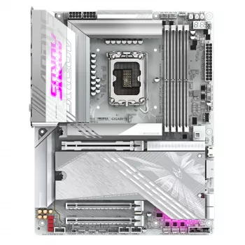 GIGABYTE Z890 AORUS ELITE X ICE mātesplate - Atbalsta Intel Core Ultra (2. sērija) CPU, 16+1+2 fāžu VRM, līdz 9500MHz DDR5 (OC), 1xPCIe 5.0 + 4xPCIe 4.0, Wi-Fi 7, 2.5GbE LAN, Thunderbolt 4
