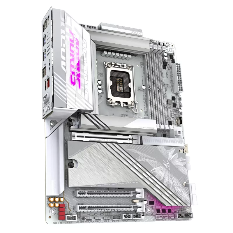 GIGABYTE Z890 AORUS ELITE X ICE mātesplate - Atbalsta Intel Core Ultra (2. sērija) CPU, 16+1+2 fāžu VRM, līdz 9500MHz DDR5 (OC), 1xPCIe 5.0 + 4xPCIe 4.0, Wi-Fi 7, 2.5GbE LAN, Thunderbolt 4