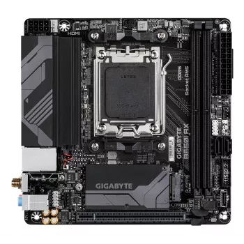 GIGABYTE B650I AX mātesplate - AMD Ryzen 9000 sērijas CPU, 5+2+1 fāžu VRM, līdz 6400MHz DDR5 (OC), 1xPCIe 4.0 M.2, 2.5GbE LAN, WIFI 6E, USB 3.2 Gen 2