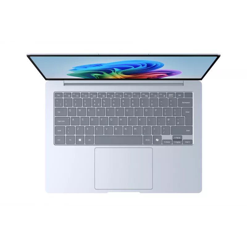 Samsung Galaxy Book4 Edge NP940XMAA-EXP Snapdragon X1E-80-100 klēpjdators 35,6 cm (14 collu) skārienekrāns WQXGA+ 16 GB LPDDR5x-SDRAM 512 GB eUFS Wi-Fi 7 (802.11be) Windows 11 Home Zils
