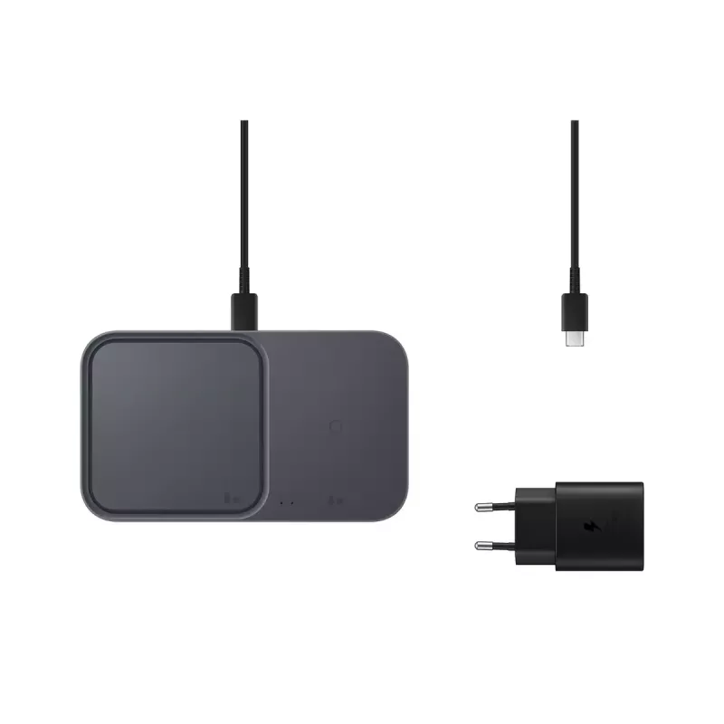 Bezvadu lādētājs Samsung EP-P5400, 15 W, pelēks, USB iekštelpu lādētājs, saderīgs ar austiņām, viedtālruņiem un viedpulksteņiem