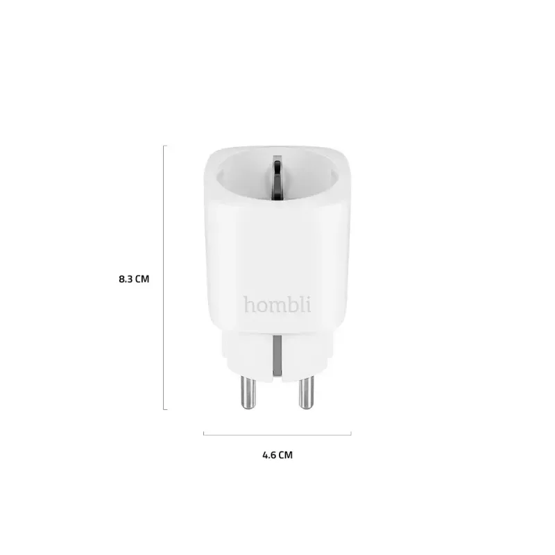 Smart plug Hombli Smart Socket EU by Avanca International BV — Wi‑Fi, 220–250 V, 50–60 Hz, maks. 3540 W, iekštelpām, balts, plastmasa, 46×46×84 mm