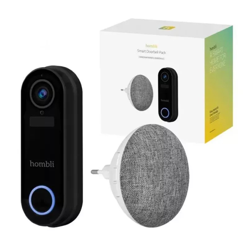 Smart Doorbell Hombli Pack Melns balta IP65 Wireless 1080p