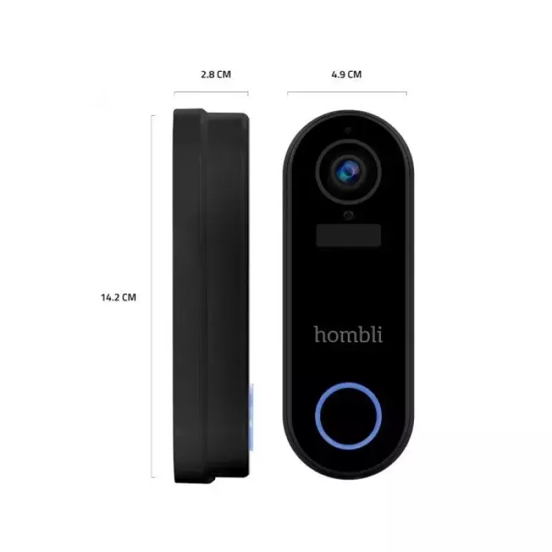 Smart Doorbell Hombli Pack Melns balta IP65 Wireless 1080p