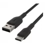 USB kabelis Belkin CAB002BT1MBK 1 m USB A uz USB C Melns