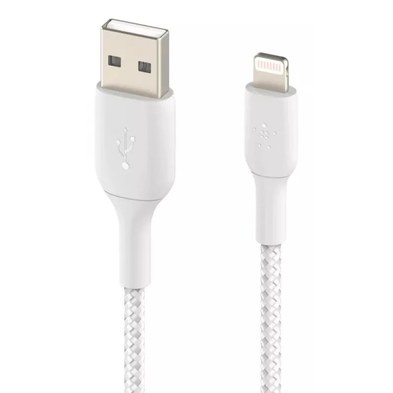 BELKIN Lightning uz USB-A kabelis, pīts, 1 m, balts