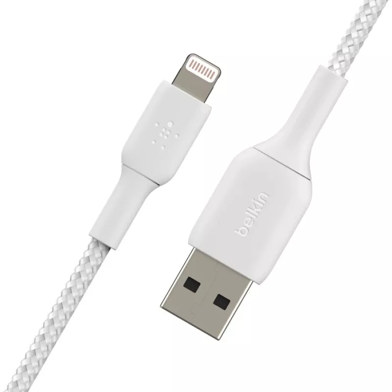 BELKIN Lightning uz USB-A kabelis, pīts, 1 m, balts