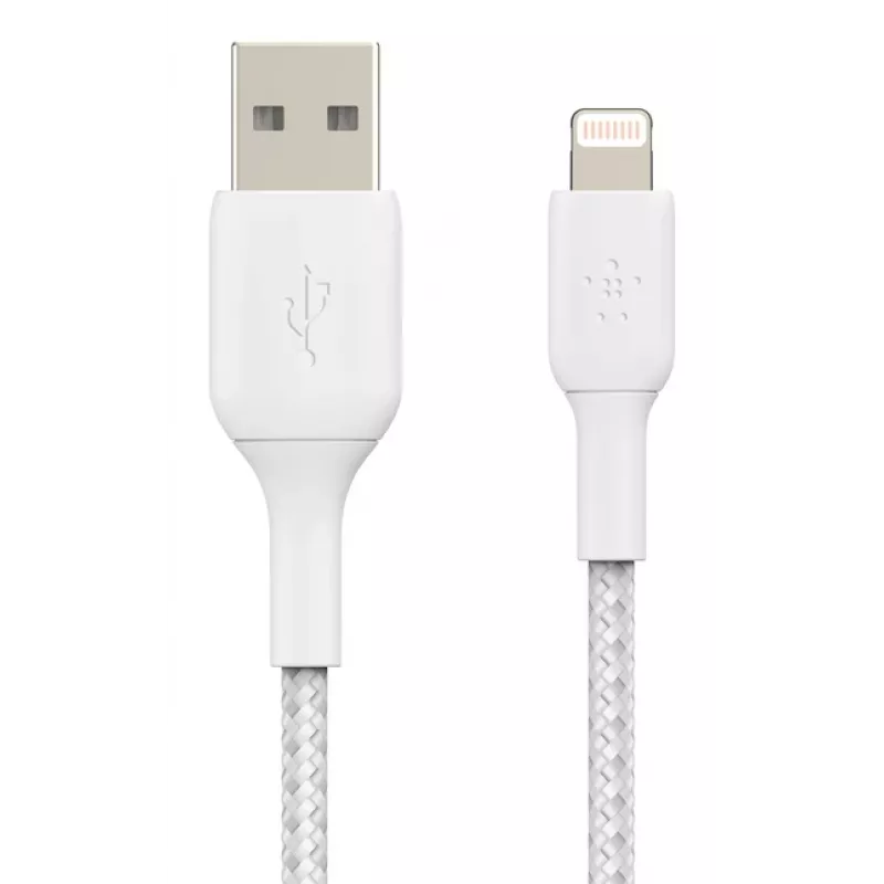 BELKIN Lightning uz USB-A kabelis, pīts, 2 m, balts