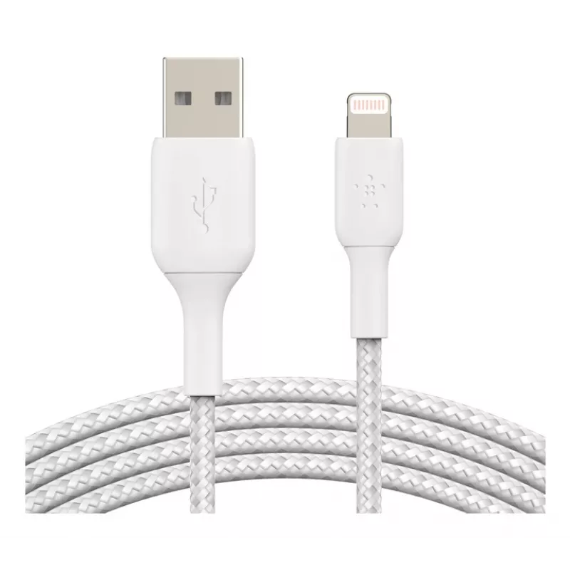 BELKIN Lightning uz USB-A kabelis, pīts, 2 m, balts