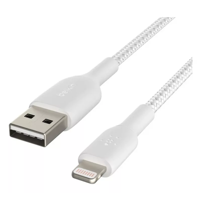 BELKIN Lightning uz USB-A kabelis, pīts, 2 m, balts
