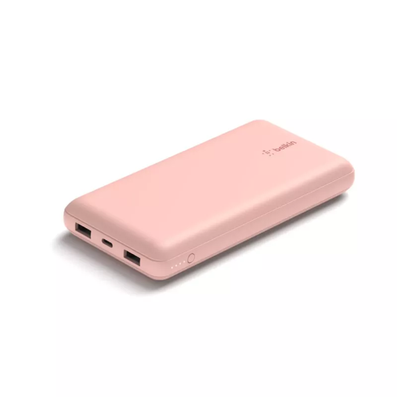 BELKIN Power Bank 20k USB-a un USB-c 15w Rozā