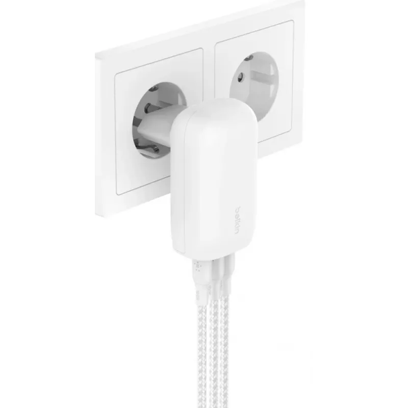 BELKIN Wall Charger - Boostcharge - USB-c 3-port Charger - With Pps 67w - balta