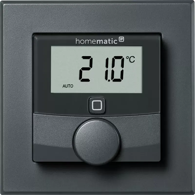 Sienas termostats HomeMatic HmIP-BWTH-A Antracīts 230 V — telpas temperatūras regulators, darbināms no tīkla