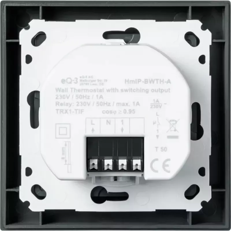 Sienas termostats HomeMatic HmIP-BWTH-A Antracīts 230 V — telpas temperatūras regulators, darbināms no tīkla