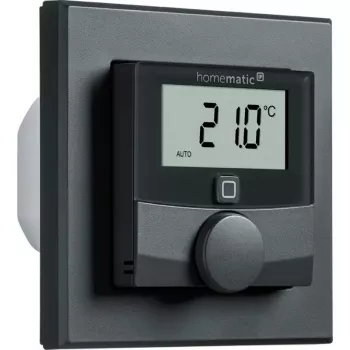 Sienas termostats HomeMatic HmIP-BWTH-A Antracīts 230 V — telpas temperatūras regulators, darbināms no tīkla