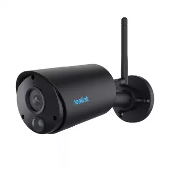 Reolink Argus B320-B 3 MP bezvadu āra cilindriskā IP kamera, akumulators/saules panelis, Wi-Fi 2,4 GHz, 2304x1296, H.265, divvirzienu audio, microSD līdz 128 GB, melna