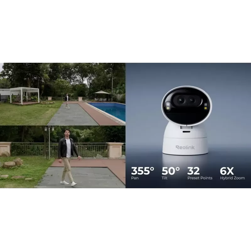 IP drošības kamera Reolink Reolink Argus Series B740X bezvadu iekštelpu/āra griestu/sienas stiprinājums melna/balta 1/2.7 collu CMOS 0–355° pagriešana 0–50° slīpums 11 m noteikšana